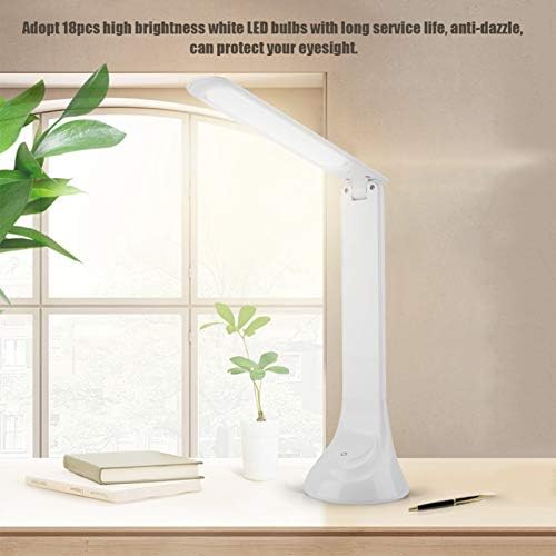 Rechargeable Folding LED Desk Lamp, Eye Care Table Light with 3 Brightness Levels, Anti - Glare 18 LED Bulbs for Reading Study, USB Charging Desktop Lamp for Home Office
