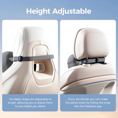 BABUR Car Neck Pillow Ergonomic 100% Memory Foam Headrest for Driving Seat