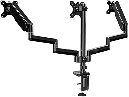 Gas Spring Triple Monitor Desk Mount for Screens up to 27 inch