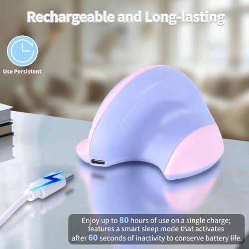 Ergonomic Mouse,Bluetooth & 2.4G Dual Mode Vertical Wireless Mouse Rechargeable Optical Mice Cordless Quiet Clicks with USB Receiver,6 Buttons for Laptop/MacBook/PC/Desktop-Suitable for Small Hands