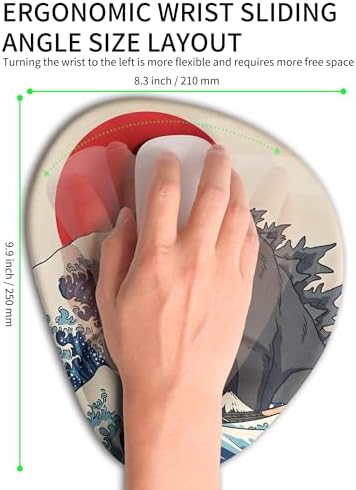 Palm-Rest and Wrist-Hugging Mouse Pad Wrist Rest, Ergonomic Wrist Support with Curve Fitting Cushioned Memory Foam for Carpal Tunnel Pain Relief, 9.9 x 8.3 Inch, Dog Sila