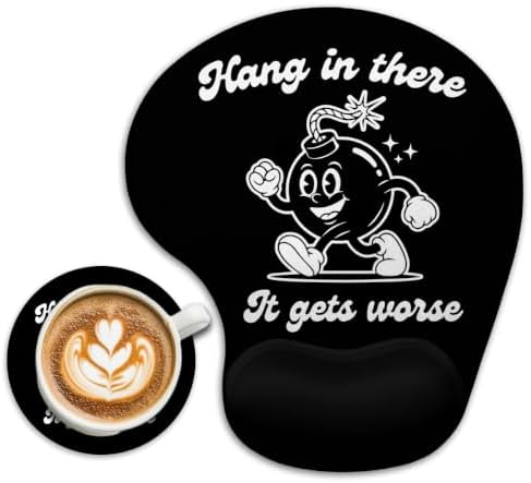 iRudyard 2Pcs Rubber Coasters Funny Mouse Pad Wrist Support Pu Anti Slip