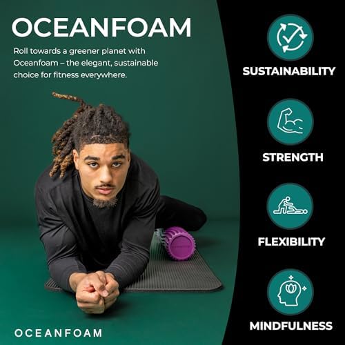 Oceanfoam Tidal Roller - Muscle Massage Foam Roller for Exercise (Magenta)