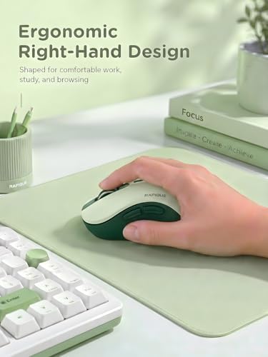 RAPIQUE Bluetooth Wireless Mouse, Dual Bluetooth & 2.4GHz, Avocado Green