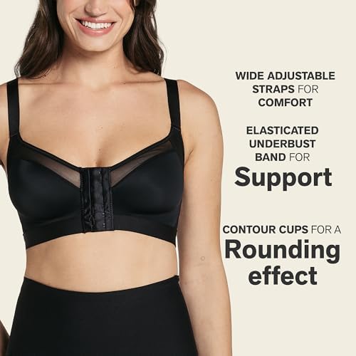 Leonisa Multi-Benefit – Posture Corrector Bra, Wireless Front Closure Posture Bra with Contour Cups and Back Support