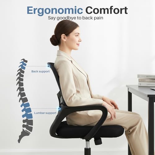 DUMOS Home Office Chair, Lumbar Support Computer Desk Chair