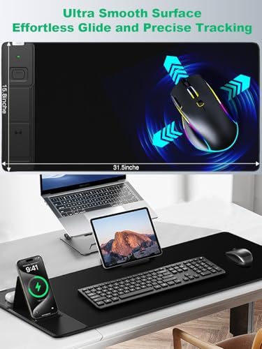 Mouse Pad, Office Desk Mat, Large Gaming Mousepad with Superior Micro-Weave Cloth, XXL Desk Pad with Stitched Edges, Non-Slip, Waterproof Writing Keyboard Pad for Gamer, Laptop, Work & Home