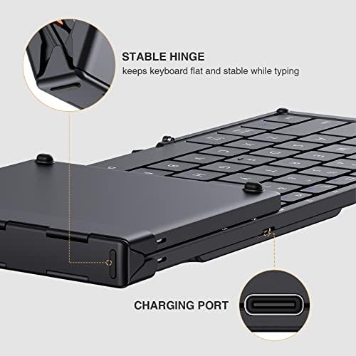 ProtoArc XK01 Foldable Bluetooth Keyboard with Numeric Keypad Black EM05 NL Vertical Wireless Trackball Mouse