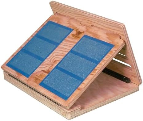 Pain Free At Sea Therapy Slant Board - Wooden Slant Board for Calf Stretching, The Only One With Interlocking Lip/Edge for Safety & Stability, 4-Level Adjustable Wedge Stretcher for Posture Exercise