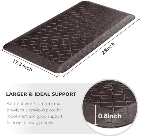 HappyTrends Kitchen Floor Mat - 4/5 Inch Thick Anti-Fatigue Kitchen Rug