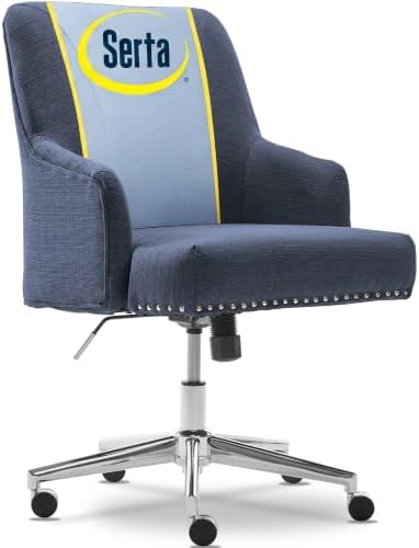 Serta Home Office Desk Chair with Low Padded Arms, Vanity Chair for Bedroom