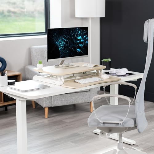 VIVO Light Wood 26 in Standing Desk Converter, DESK-V026KF