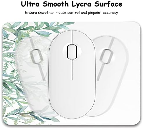 Dapesuom Small Mouse Pad, 6 x 8 Inch Thick Rubber Premium-Textured Non-Slip Portable & Washable Mini Mouse Mat for Women Men Wireless Laptops Keyboard Tray Gaming Computer Office Travel, Green Leaves