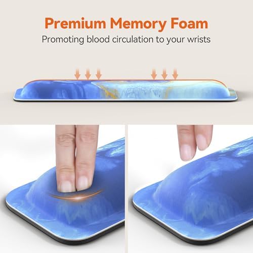 TECKNET Wrist Rest for Computer Keyboard Ergonomic, 1 in Thick, 17x3.3 in