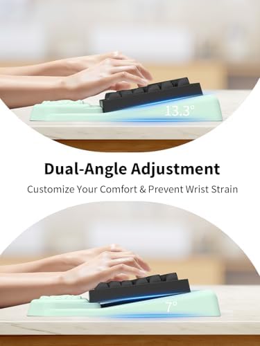3-in-1 Ergonomic Keyboard Stand with Wrist Rest & Mouse Pad Set,Light Green