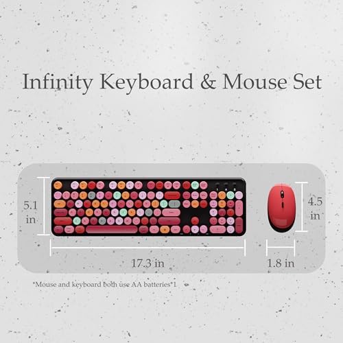 Colorful Wireless Keyboard and Mouse Combo Red Colorful