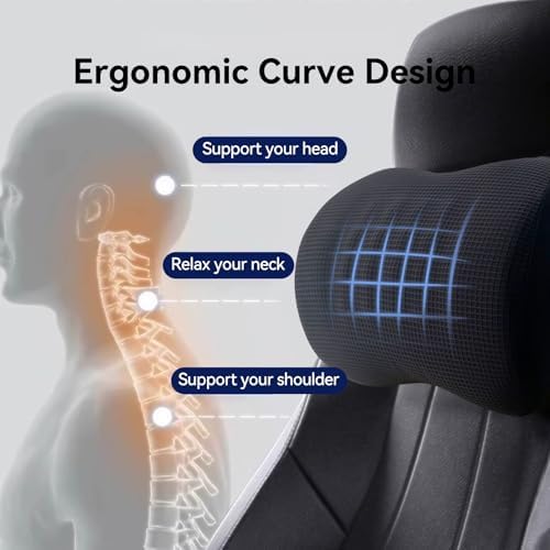 SPRFUFLY Car Headrest Pillow 2 Pack, Headrest Pillow with Adjustable Strap