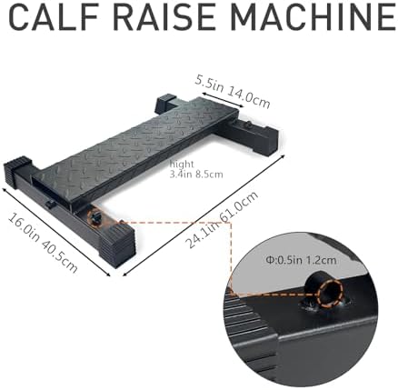 BLUSLM Multifunctional Steel Calf Raise Bar, Wide Standing Calf Raise Block for Calves Stretching, Foot Stretch Platform, Anti-Slip Squat Machine for Home Gym Workout (Black calf bar 01)