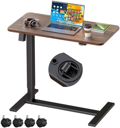 BIZUM Small Electric Standing Desk Bedside Table 31.5 x 15.8 Inch, Walnut