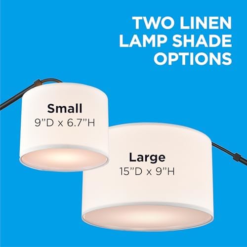 Coby Adjustable Sconce, Wall Mount Light with Telescopic Swing Arm, Matte Black Finish with 2 Linen Shades Included
