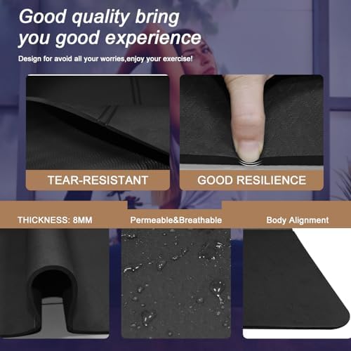 iodoo Foldable Yoga Mat 72" L x 32" W x 0.32 Inch Extra Thicked and Wided, Folding Yoga Mat for Travel with Canvas Carrying Bag, Non-Slip TPE Exercise Pilates Mat