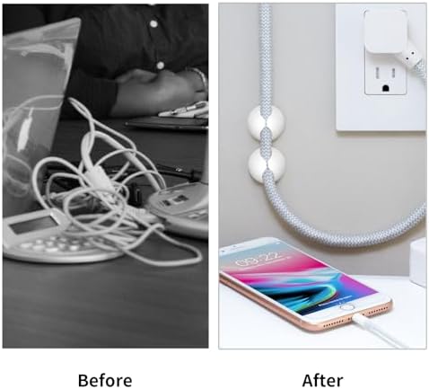 Flezoo 12PCS White Adhesive Cable Clips Cord Organizer for Wire Management