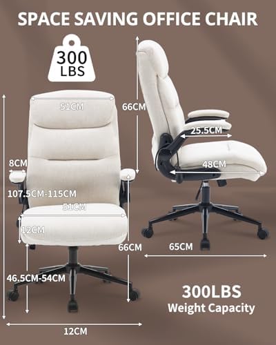 Karl home Ergonomic Office Chair Inflatable Lumbar High Back, Khaki