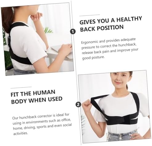 Electronic Posture Reminder Back Posture Corrector Belt for Adults and Upper Back Hunchback Correction Brace Shoulder Support, Black
