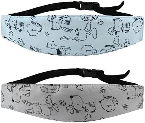 Luckyiren 2 Pack Car Seat Head Support for Toddler, Adjustable Head Strap