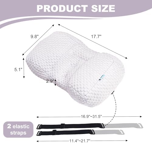 Adjustable Neck Pillow for Recliner, Headrest Pillow for Chair & Couch Support - Ergonomic Design Cushion with 2 Adjustable Strap, Recliner Head Pillow for Office, Home, Traveling (Beige)