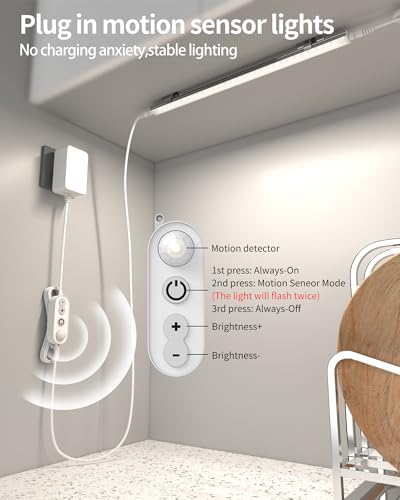 Motion Sensor Dimmable Under Cabinet Lighting, 4500K 12-inch 3 Pack
