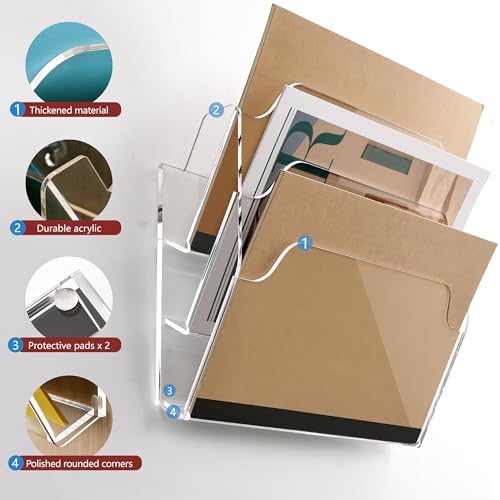 Acrylic Hanging Wall File Organizer, Clear Wall File Holder