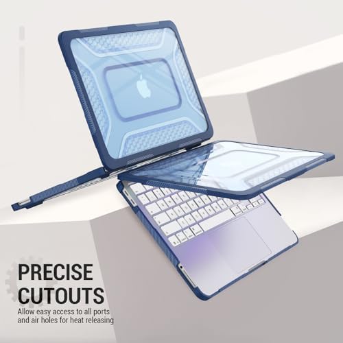 SEYMAC stock Case for MacBook Neo (A18 Pro) 2026 13 inch, Shock-Absorbing Protection with Folding Stand &Mouse Pad Case for MacBook Neo (A18 Pro) 2026 13 inch, Blue