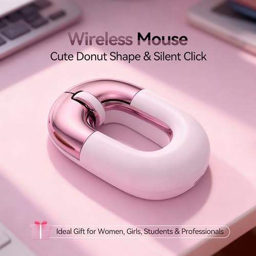 Bluetooth Mouse for Laptop Donut Pink Wireless Mouse, Rechargeable