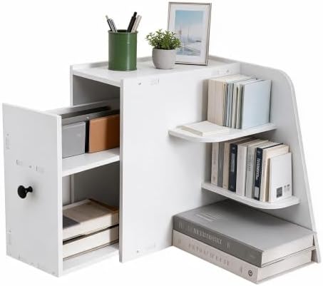Desktop Shelf Organizer, 3-Tier L-Shaped Desk Corner Storage Rack