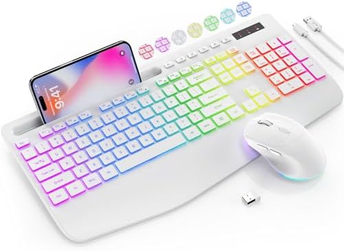 SABLUTE Wireless Keyboard and Mouse Combo - 9 Backlit Effects, RGB, 2.4Ghz
