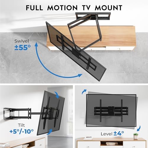 Heavy Duty TV Wall Mount with Extra Long Extendable Arm for 60–110 Inch TVs