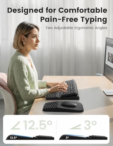 Vaydeer Keyboard Stand and Mouse Pad Set, Soft Memory Foam Wrist Rest
