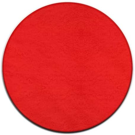 Large Round Area Rug Home Decor Modern Bathroom Rug Kitchen Office Circle Rug for Living Room Sofa Circle Cute Mat Red, 24inch