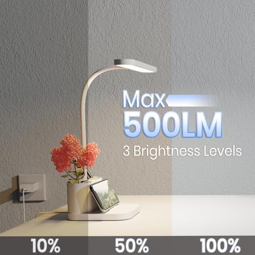 AXX White Desk Lamp for College Dorm Room, Cute Table Light for Girls Guys