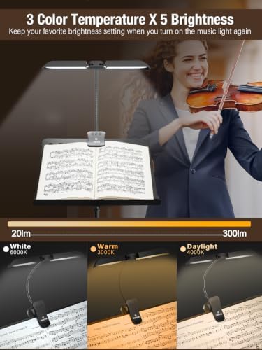 Vekkia 96 Led Rechargeable Music Stand Light - Folding Clip On Piano Lamp