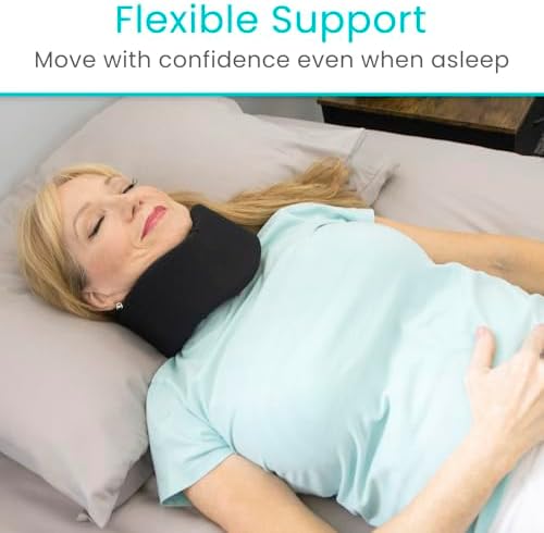 Vive Neck Brace Cervical Collar - Soft Foam for Neck Pain, Sleeping, Support for Women & Men - Universal Size Orthopedic Collar for Stiff & Pinched Nerve - Adjustable Wrap, Chin Contour (3.5")