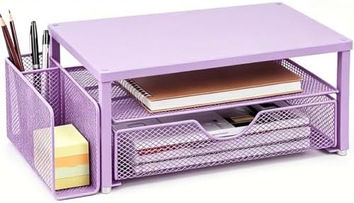 Spacrea Desk Organizers and Accessories, Printer Stand with Storage, Purple