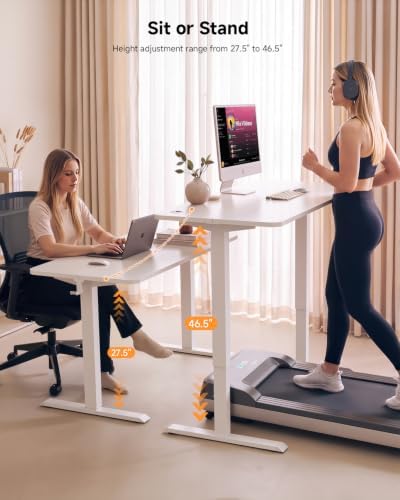 Standing Desk, 48 × 24 Inches Electric Height Adjustable, Home Office