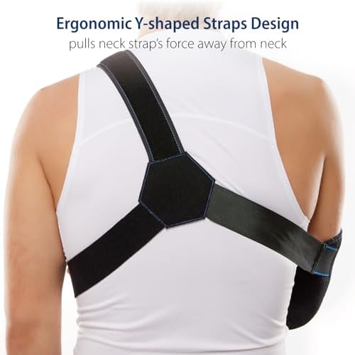 Comforband Duluxe Shoulder Immobilizer Arm Sling – Medical Sling with Adjustable Shoulder and Waist Straps for Torn Rotator Cuff, Clavical, Elbow, Forearm Injury (Large)
