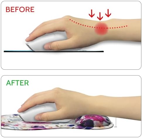 Flower Mouse Pad with Gel Wrist Rest, Ergonomic Mousepad Office Gifts
