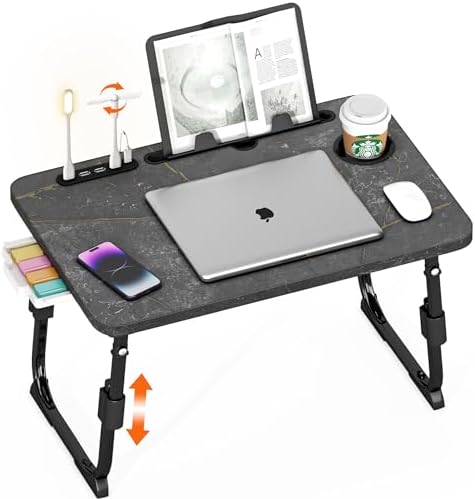 Lap Desk for Bed Adjustable Height with USB Port 23.6" x15.7" Desktop