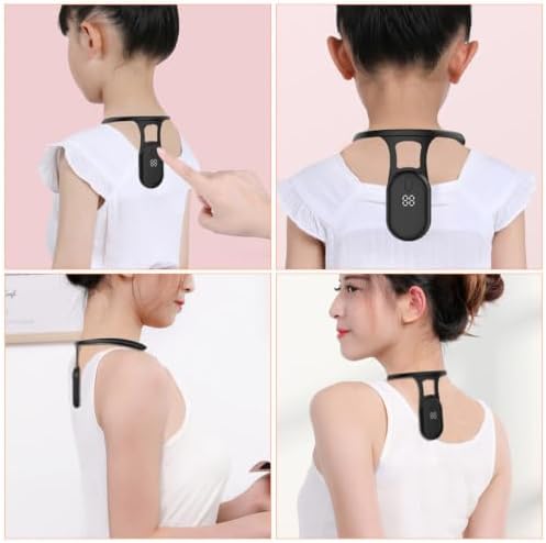 LALAFINA Hanging Neck Posture Corrector with Sensor, Convenient Posture Training Tool with Large Space for Arm Movement, Abs and Silicone Material, for School Students