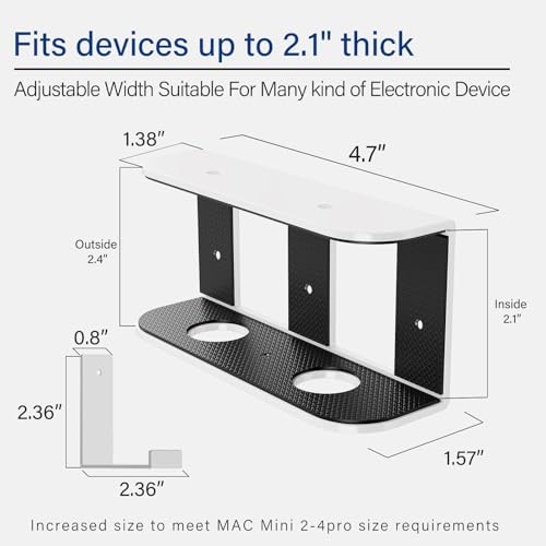 BYMECOST Under Desk Laptop Mount, Metal Under Desk Storage Holder, White