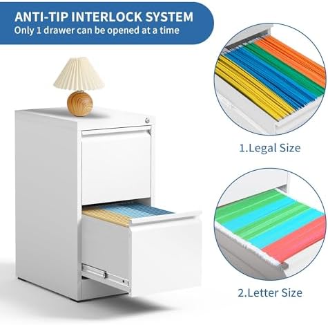 2 Drawer File Cabinet with Lock,Metal File Cabinet for Home Office